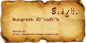 Burgreth Özséb névjegykártya
